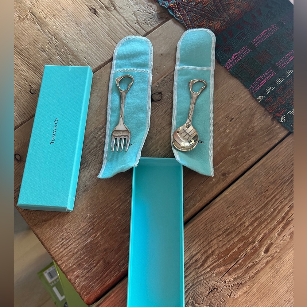Tiffany & Co. Silver Heart Baby Set